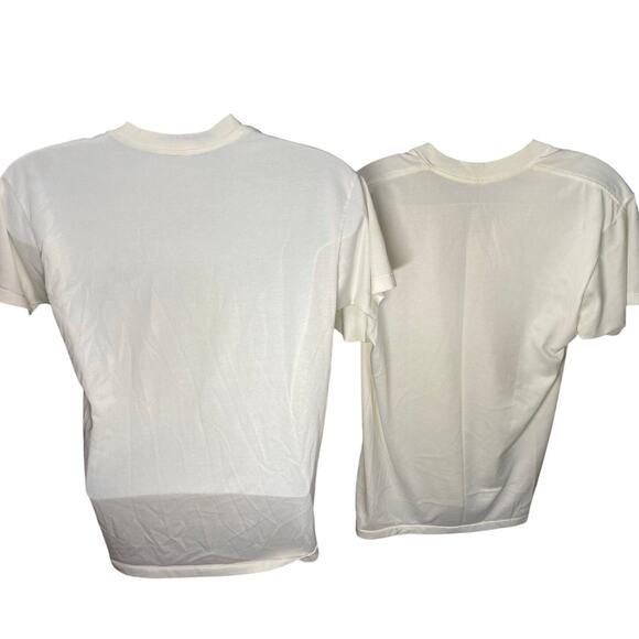 Vintage Sears Roebuck & Co. White V-Neck T-Shirts Bundle of 2 Men’s Size Large - Picture 2 of 12